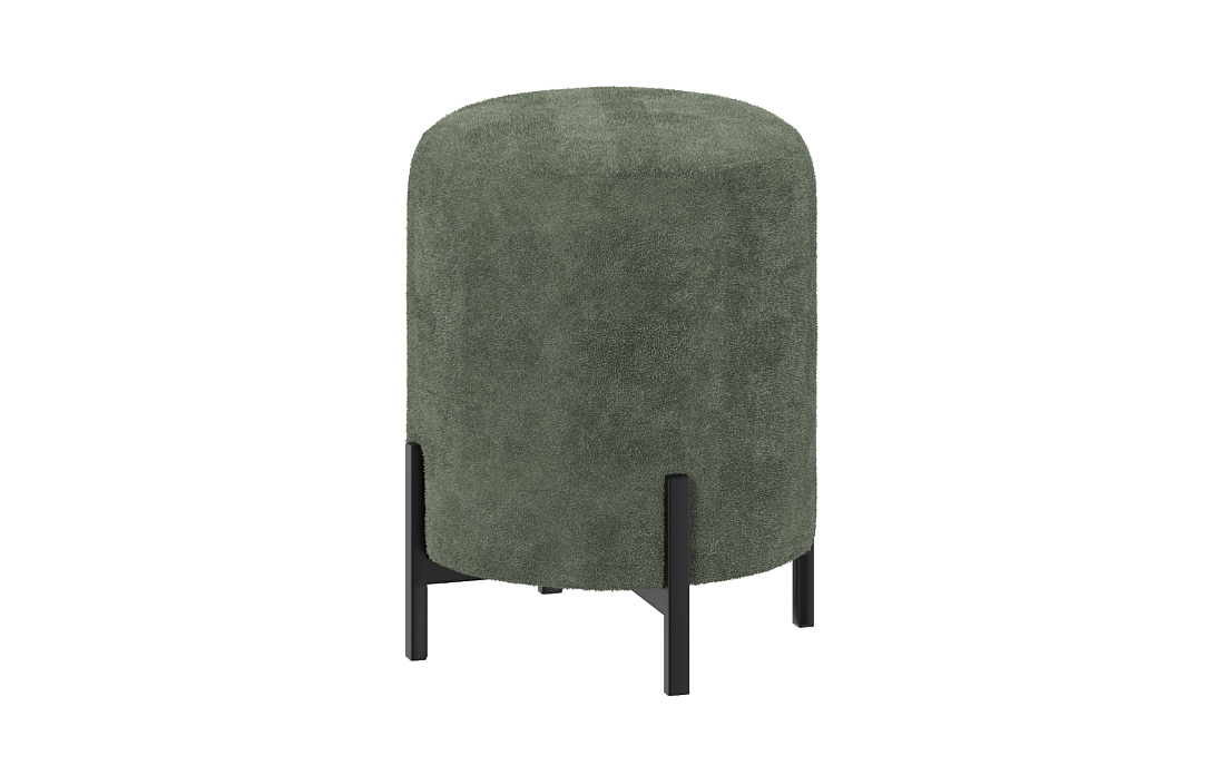 Пуф Люкс (круглый) велюр Панда олива